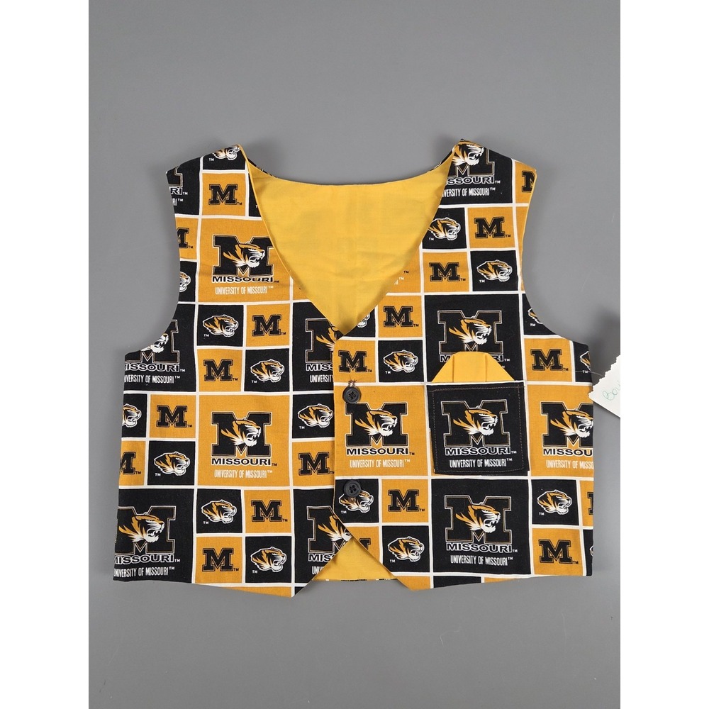 University of Missouri MIZZOU  Handmade 4T Toddler Vest  100% Cotton